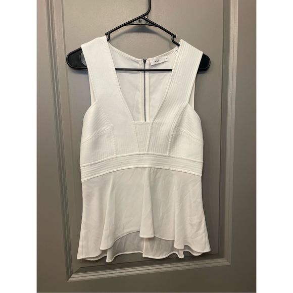 A.L.C. Leigh Silk Lined Top White Size 8 - Picture 2 of 5